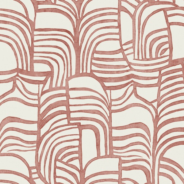 Featherwork Red P&S Wallpaper