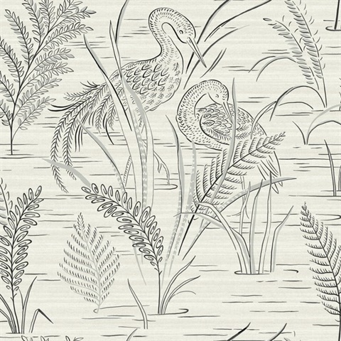 Fernwater Cranes Wallpaper