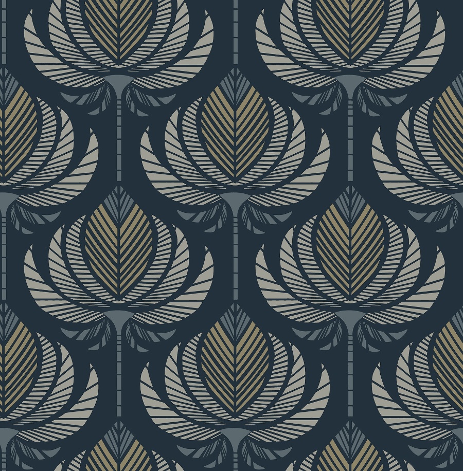 Ferrenby Navy Wallpaper