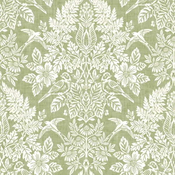 Finch Light Green Wallpaper