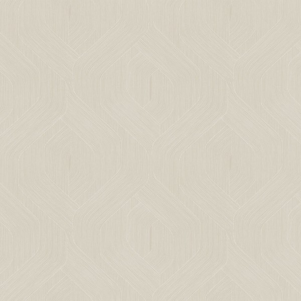Fine Line Beige Geometric Wallpaper