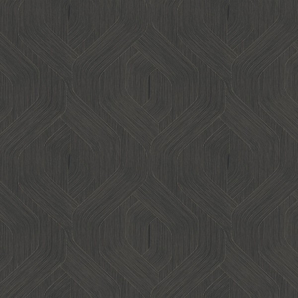 Fine Line Black Geometric Wallpaper
