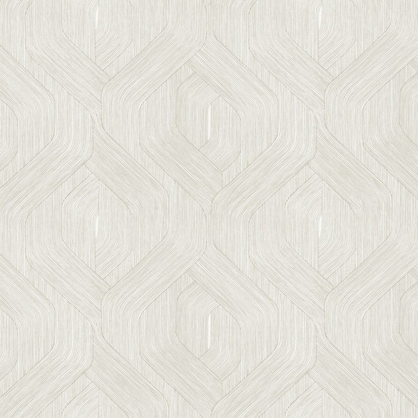 Fine Line Taupe Geometric Wallpaper