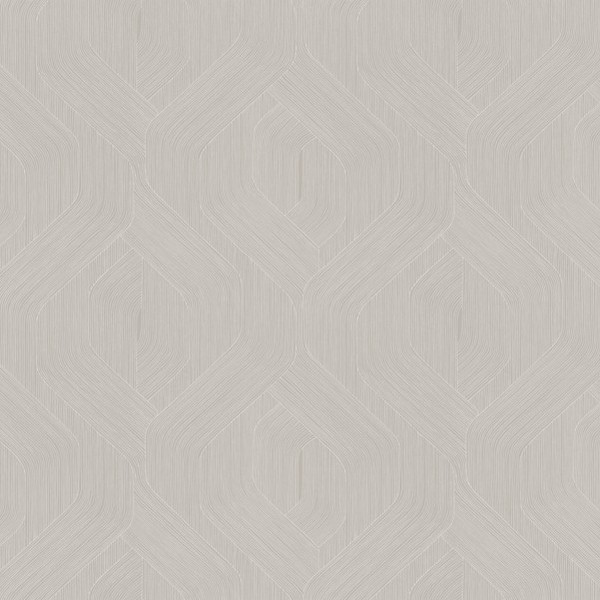 Fine Line Taupe Geometric Wallpaper