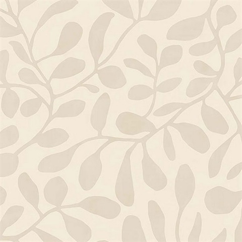 Fiona Eggshell Leafy Vines Wallpaper