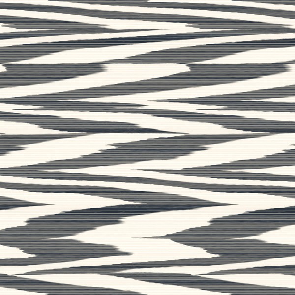 Flamed Zig Zag Black Peel & Stick Wallpaper