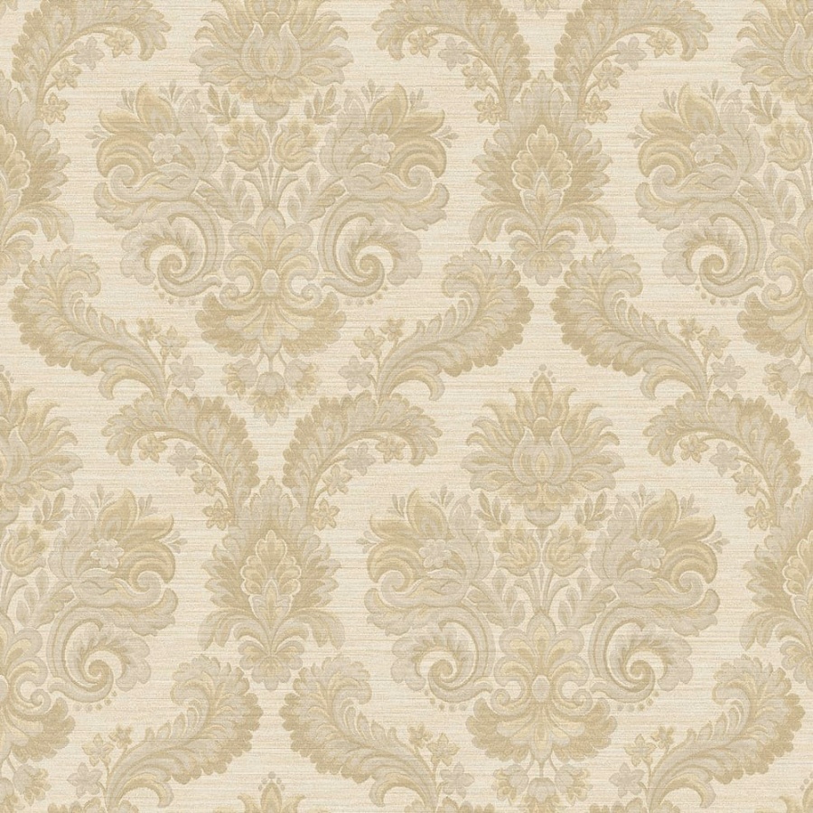 Floral Damask Beige Wallpaper