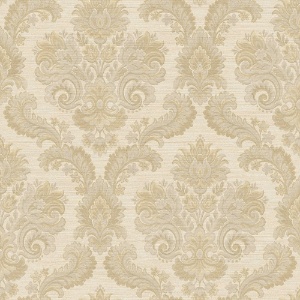 Floral Damask Beige Wallpaper