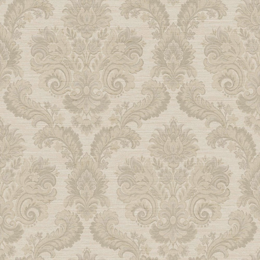 Floral Damask Beige Wallpaper
