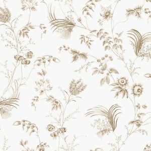 Floral Lace Taupe Wallpaper