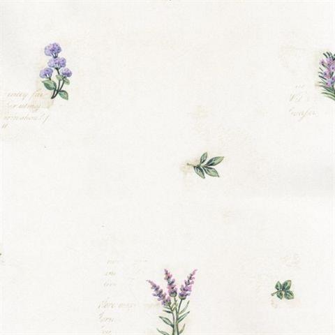 Herb Flowers Sidewall Wallpaper