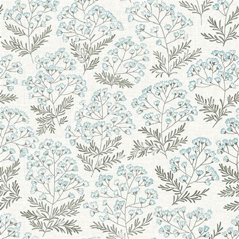 Floret Blue Floral Wallpaper