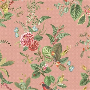 Floris Pink Woodland Floral Wallpaper