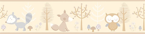 Happy Forest Friends Taupe Border