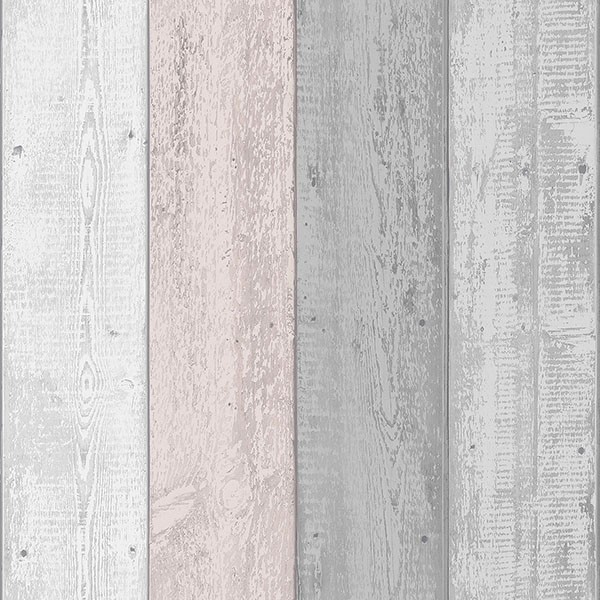 Forrest Blush Wood Plank Wallpaper