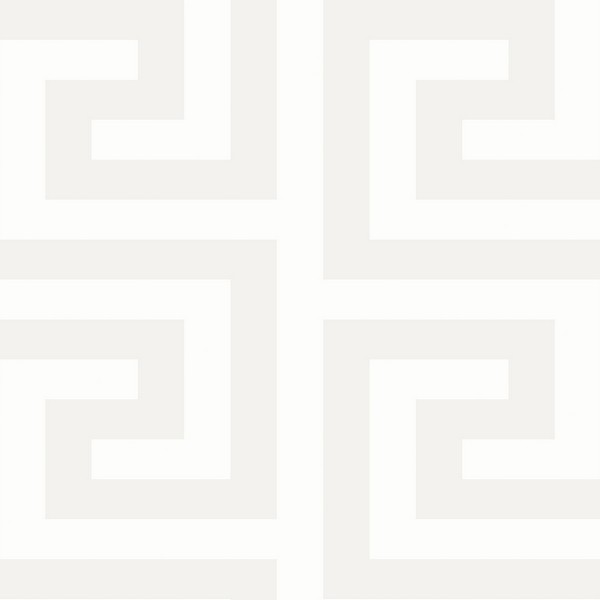 Forte Greek Key Metallic Ivory Wallpaper