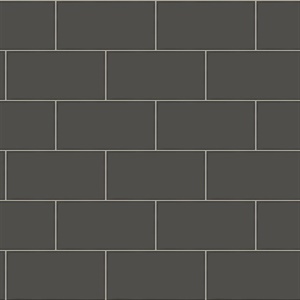 Freedom Black Subway Tile Wallpaper