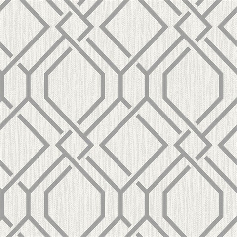 Frege Grey Trellis Wallpaper