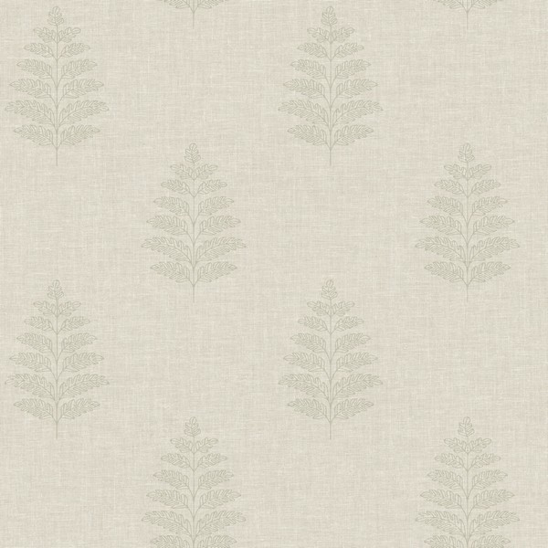 Frond Beige Leaf Wallpaper