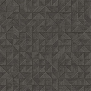 Gallerie Dark Brown Geometric Wood Wallpaper