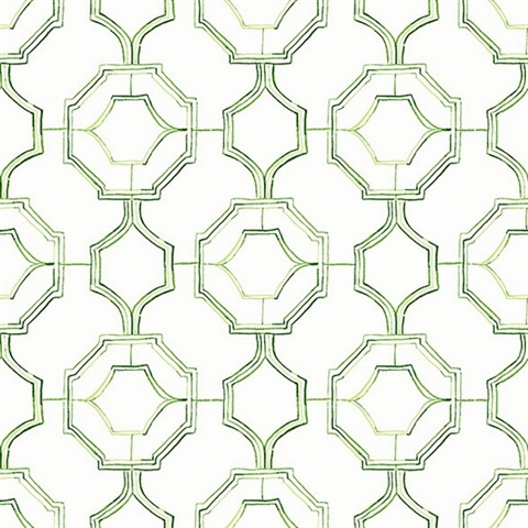 Gallina Green Trellis Wallpaper