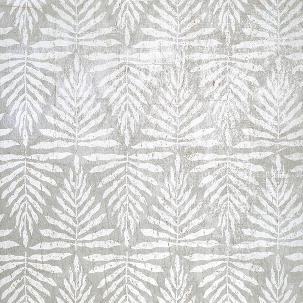 Gasparilla Metallic Silver and White Wallpaper