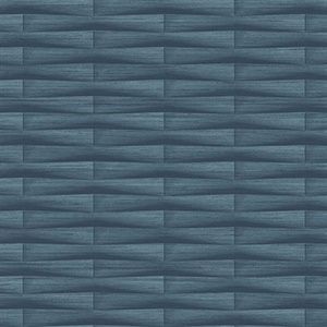 Gator Blue Geometric Stripe Wallpaper