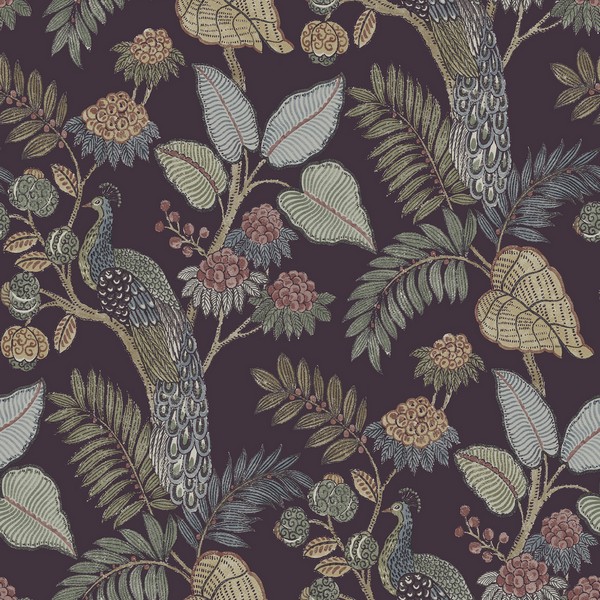 Geneva Plum Wallpaper