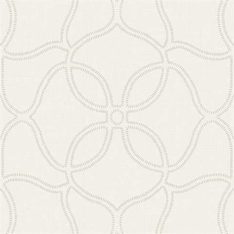Geometric Grasscloth Look Glitter Wallpaper