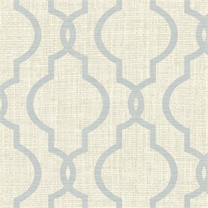 Geometric Jute Grey Quatrefoil Wallpaper