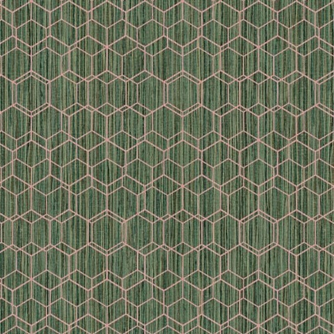 Geometric Overlaid Faux Grasscloth