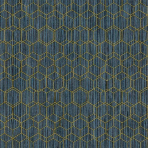 Geometric Overlaid Faux Grasscloth