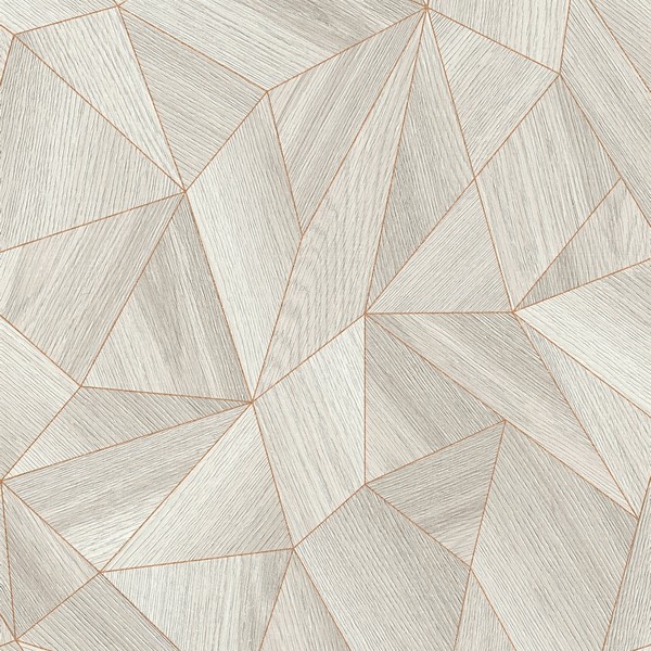 Geometric Wood Effect Motif Wallpaper