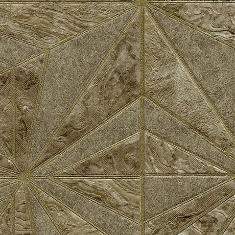 Los Cabos Brown Marble Geometric Wallpaper