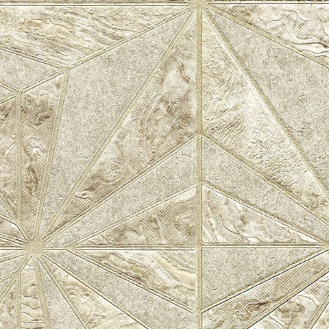 Los Cabos Champagne Marble Geometric Wallpaper