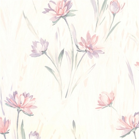 Gloria Peach Floral Wallpaper