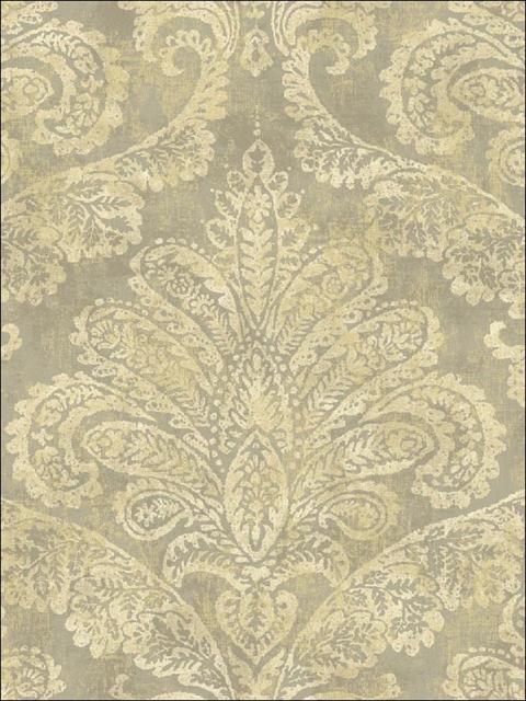 Gold and Grey Damask