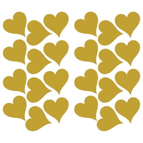 Gold Heart Peel And Stick Wall Decals