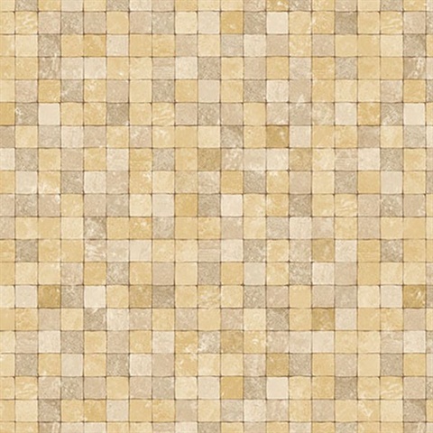 Golden Textured Tiles Wallpaper