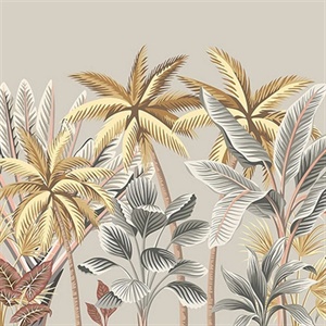Golden Tropical Palm Trees Wall Mural