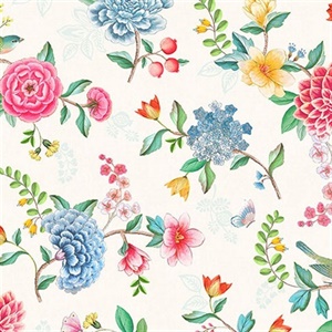 Good Evening White Floral Garden Wallpaper
