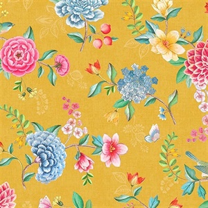 Good Evening Yellow Floral Garden Wallpaper
