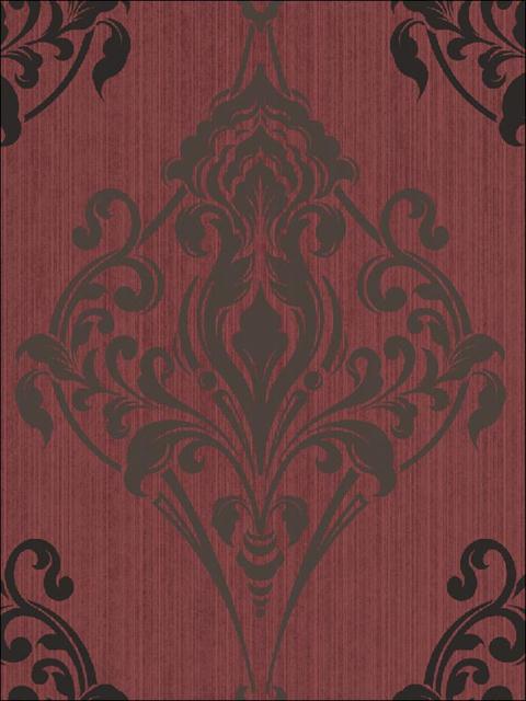 Gothic Medallion Black and Gray on Red Metallic Design