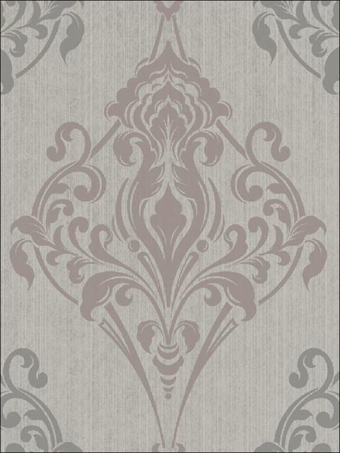 Gothic Medallion Taupe and Gray on Metallic Ink