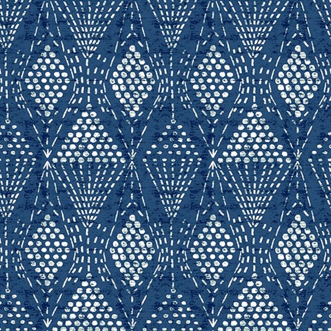 Grady Blue Dotted Geometric Wallpaper