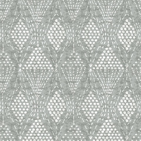 Grady Grey Dotted Geometric Wallpaper
