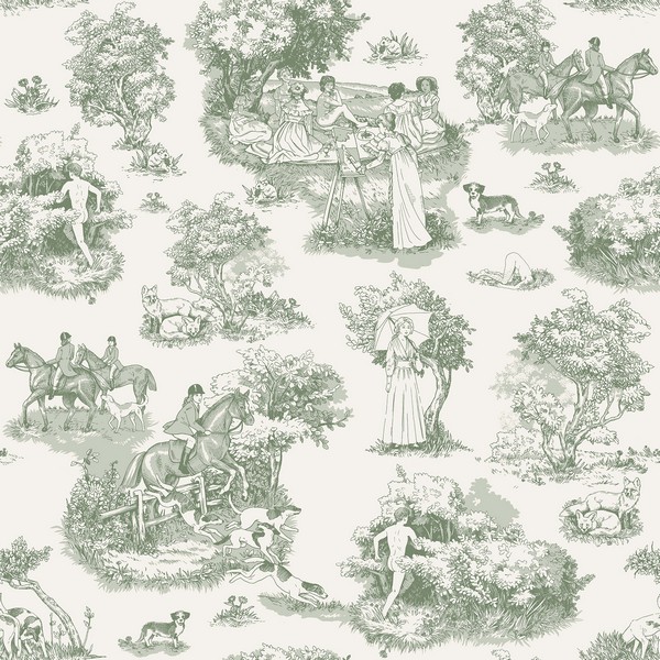 Green The Chase Peel & Stick Wallpaper