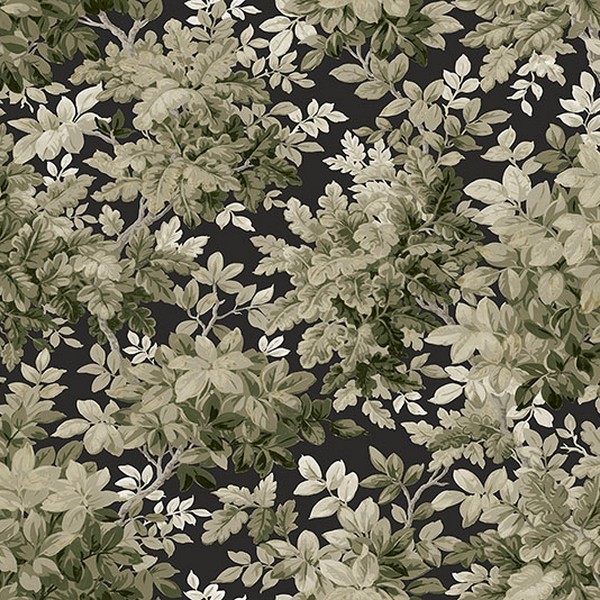 Greenwood Black Deciduous Wallpaper