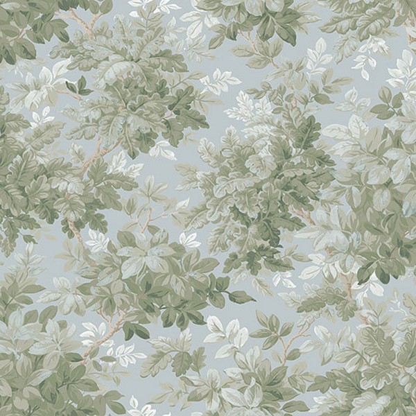 Greenwood Light Blue Deciduous Wallpaper