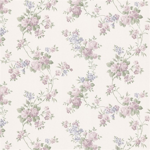 Gretchen Pastel Floral Trail Wallpaper
